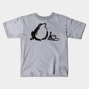 Sake Frog (Black Ink Version) Kids T-Shirt